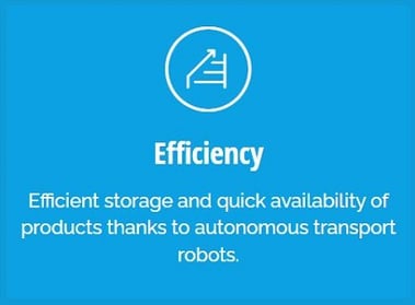 Efficient storage and quick avaiabilty of products thanks to autonomous transport robots